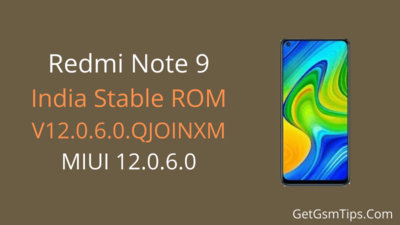 Redmi Note 9 India Stable ROM